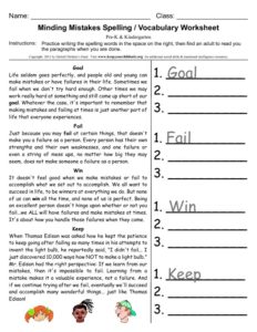 Lifeskills Worksheets for Kids