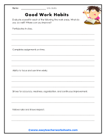 life skills worksheet free