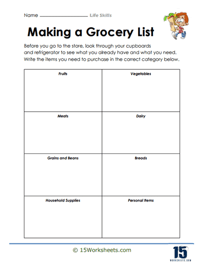 life skills worksheet high school