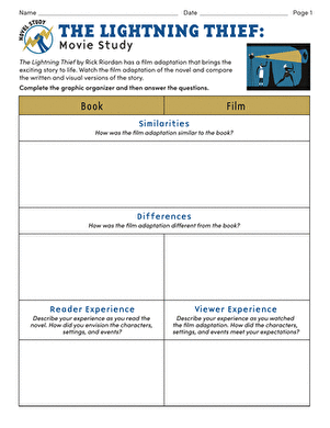 The Lightning Thief: Crossword &  Word Search - WORKSHEET ...