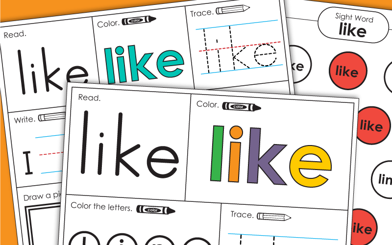 Sight Word: Like (Worksheets)