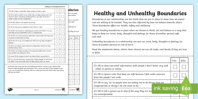 KS2 Respect &  Consent True/False Healthy Boundaries Activity