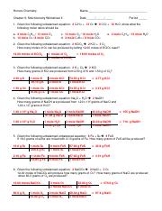 Limiting Reactant Stoichiometry Worksheet II Answer Key 11-12 ...