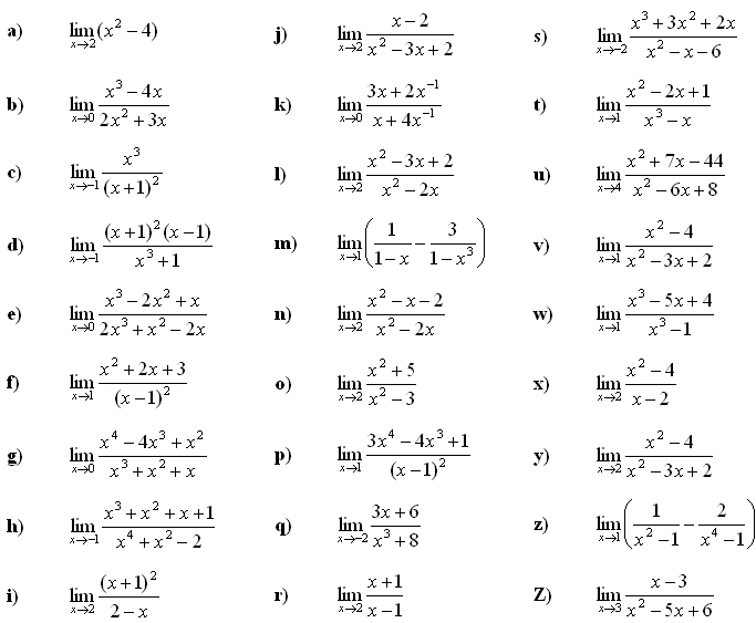 Math Exercises &  Math Problems: Limit of a Function
