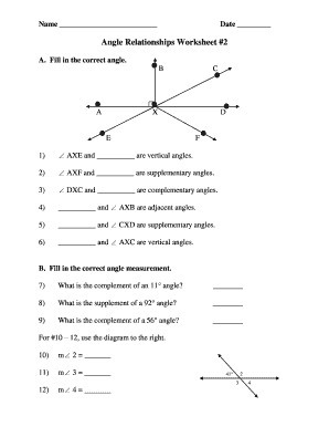 line and angle relationships worksheet answers