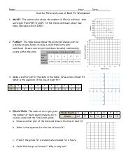 line of best fit worksheet answers