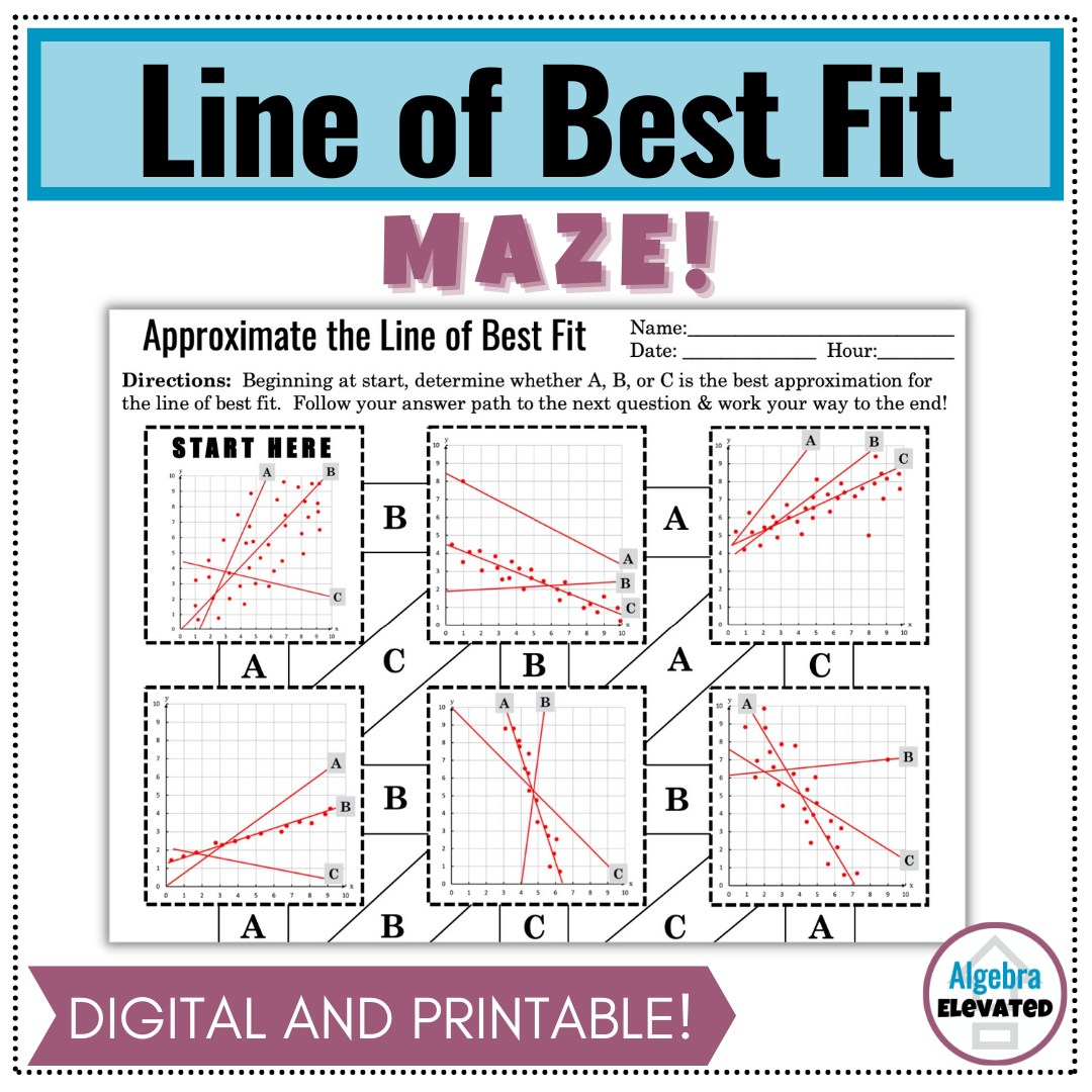 line of best fit worksheet with answers