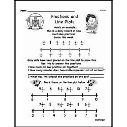 line plots worksheet with fractions