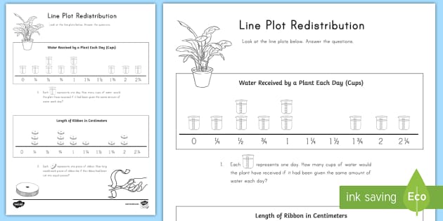 Line Plot Redistribution (2) Worksheet / Worksheet - Twinkl