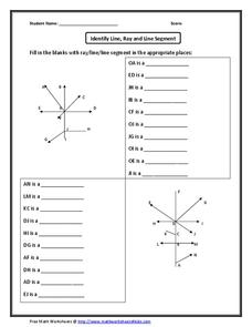 Twenty Fill in the Blank with Line, Ray or Line Segment Worksheet ...