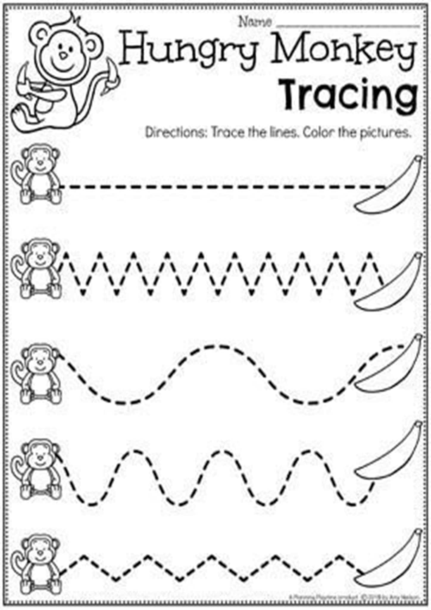 line tracing worksheet for preschool
