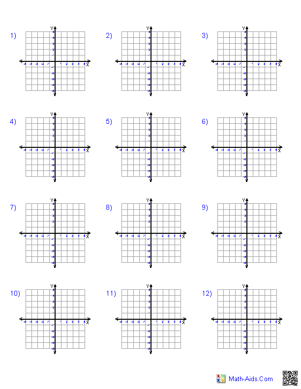 Every combination of graph paper. Different sizes Quadrant I or ...