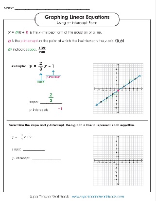 Graphing Linear Equation Worksheets - Worksheets Library