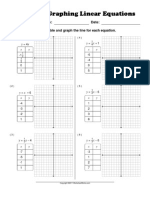 linear equations worksheet answers