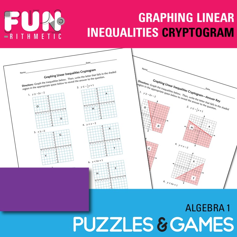 Graphing Linear Inequalities Cryptogram Worksheet