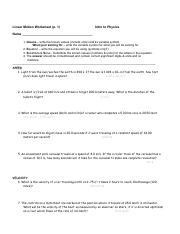chp 4 motionworksheets08.pdf - ! ! ! ! ! ! ! ! ! ! ! ! ! ! Linear ...