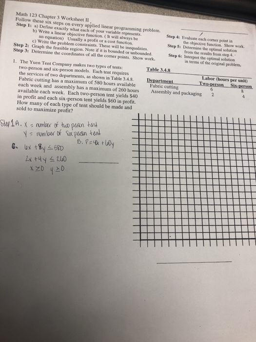 Solved Math 123 Chapter 3 Worksheet II Follow these six | Chegg.com ...
