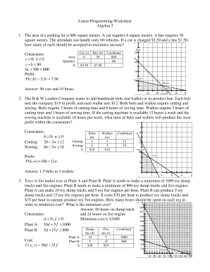 Linear Programing Worksheet - Fill and Sign Printable Template Online