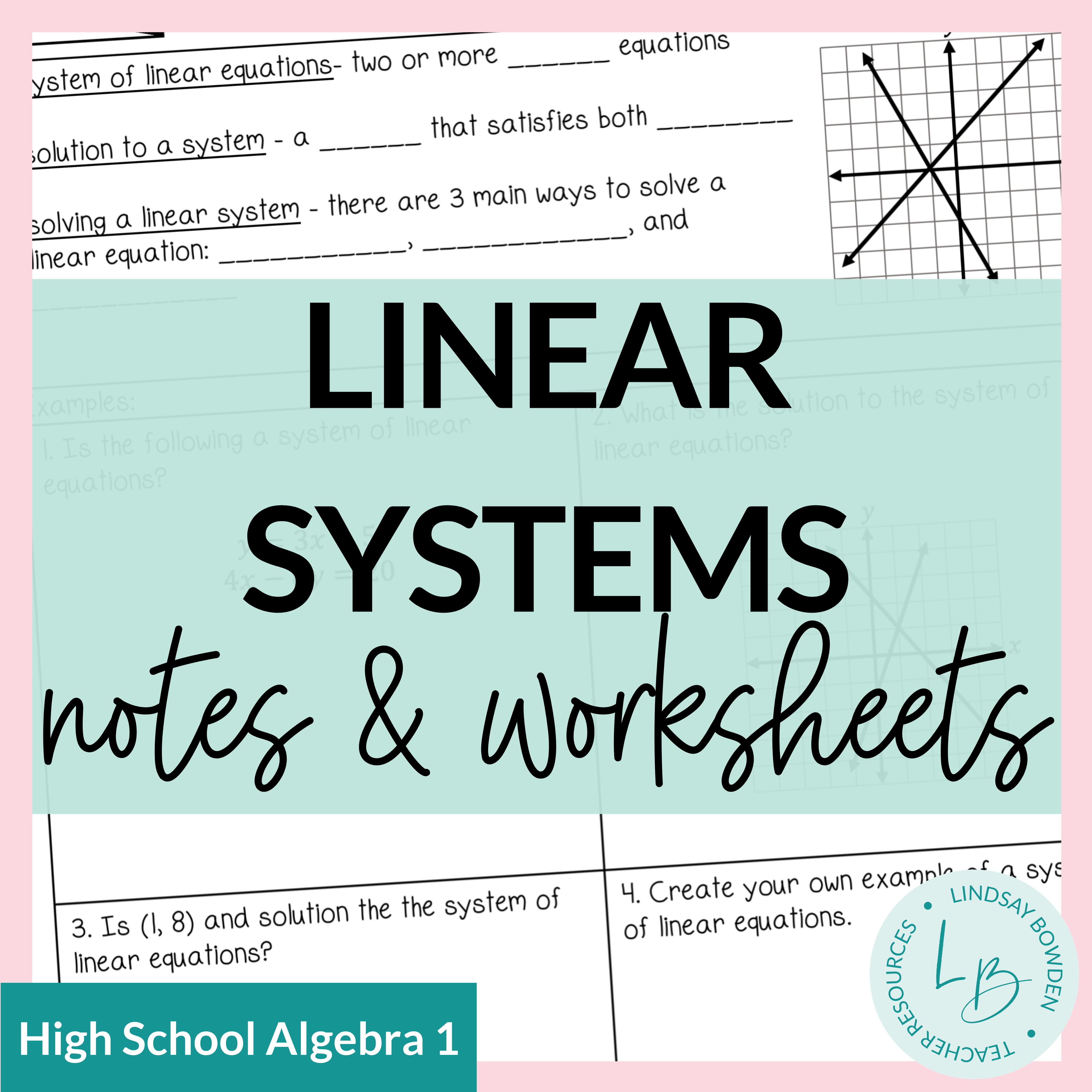 Linear Systems Notes and Worksheets - Lindsay Bowden - Worksheets Library