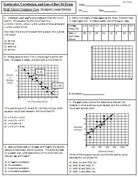 lines of best fit worksheet answers