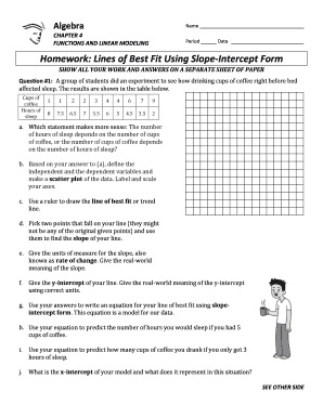 lines of best fit worksheet answers
