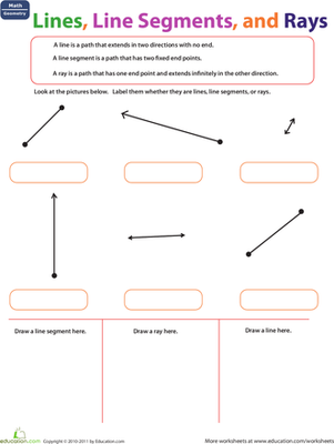 Lines, Line Segments, and Rays | Worksheet 