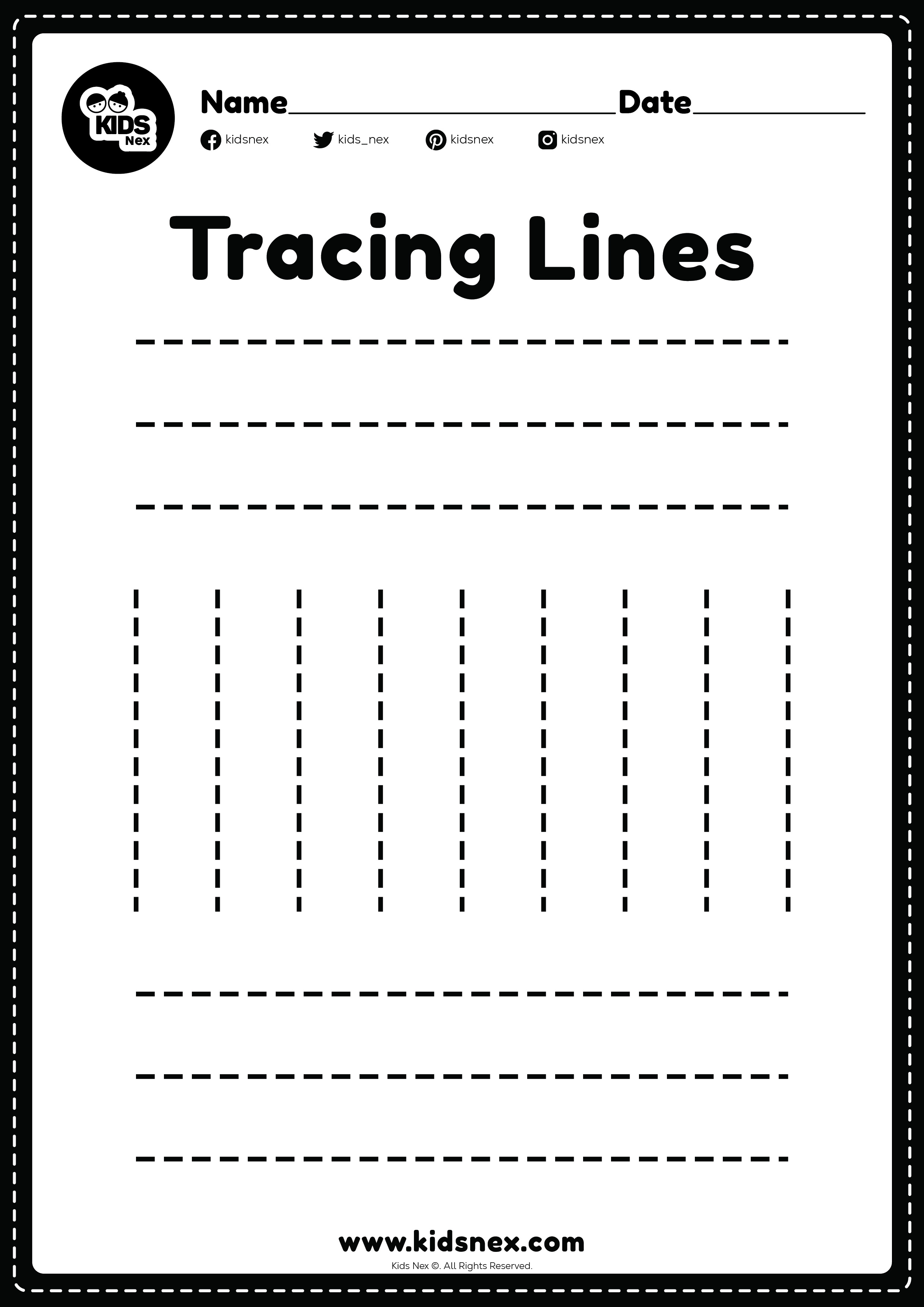 Standing and Sleeping Lines Tracing Worksheet - Free Printable ...