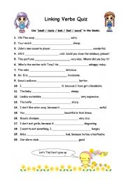 linking verbs worksheet pdf