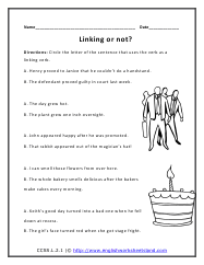 Linking Verb Worksheets
