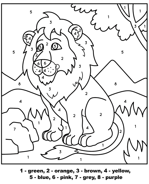 Trace and Color: Lion Worksheet for Pre-K - 1st Grade | Lesson Planet