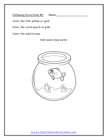 listen to directions worksheet