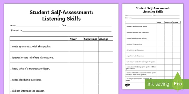 listening skills worksheet for adults