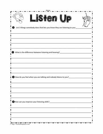 listening skills worksheet for adults