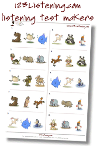 123 Listening - listening tests and worksheets