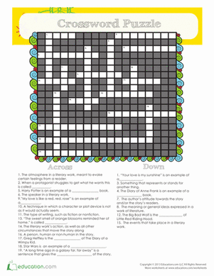 literary terms review worksheet answers