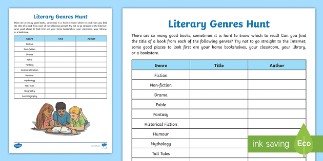 literature worksheet