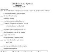 little house in the big woods worksheet