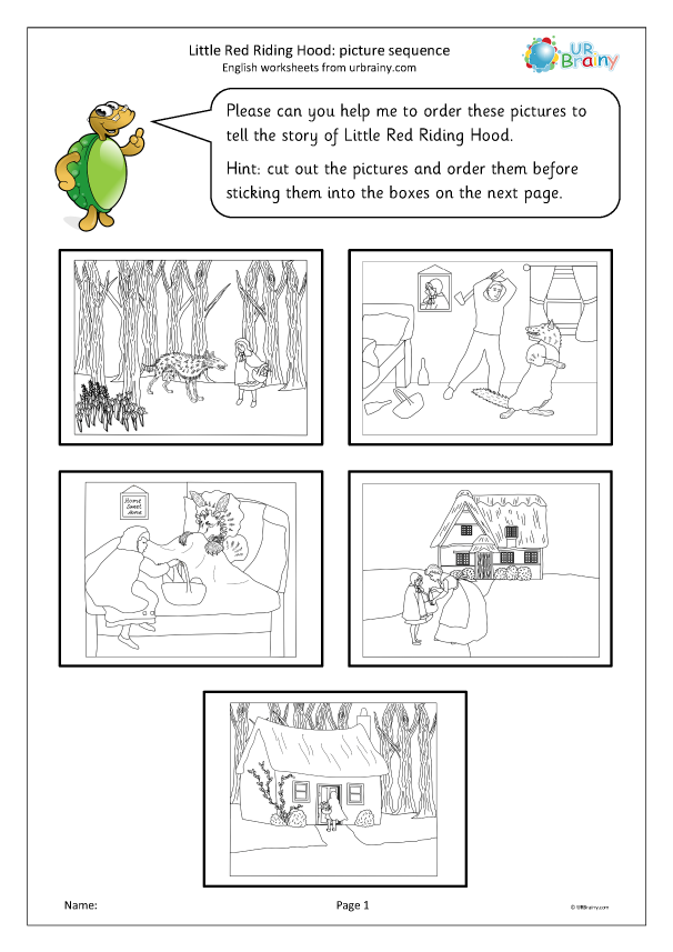 little red riding hood worksheet