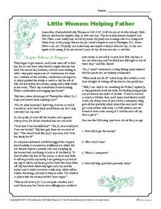 Little Women: Helping Father Worksheet for 3rd - 8th Grade ...