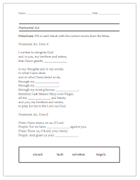 liturgy worksheet
