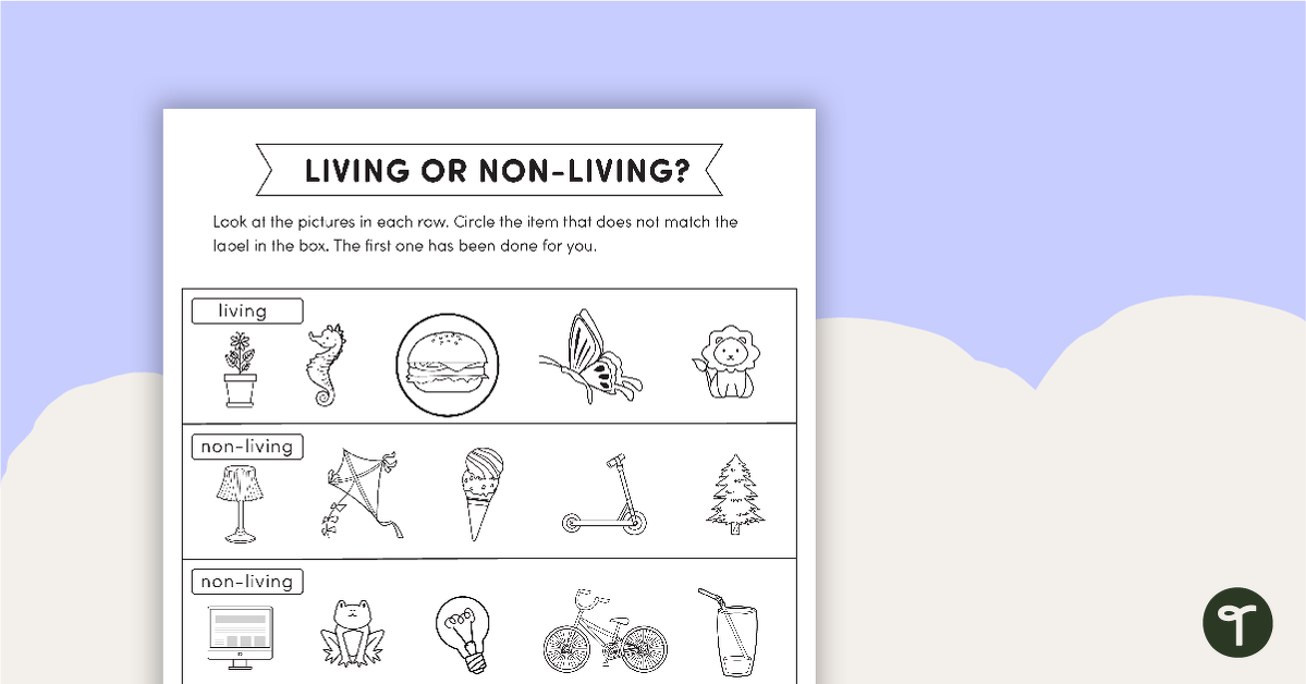 living and nonliving things worksheet