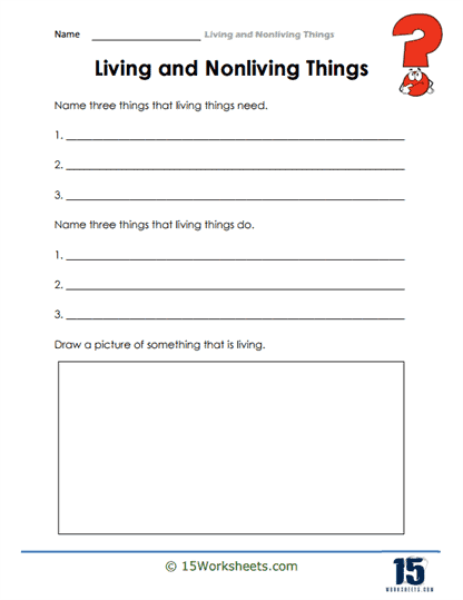 living or nonliving worksheet