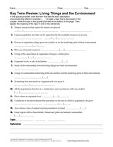 living things and the environment worksheet