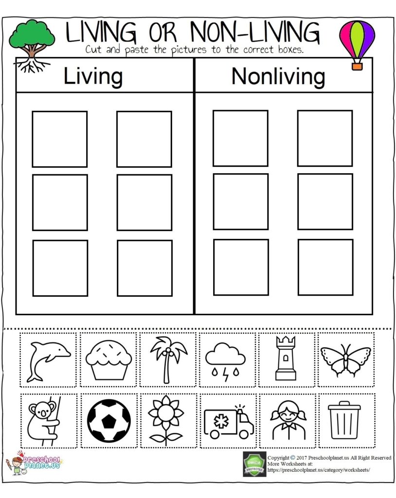 living vs nonliving things worksheet