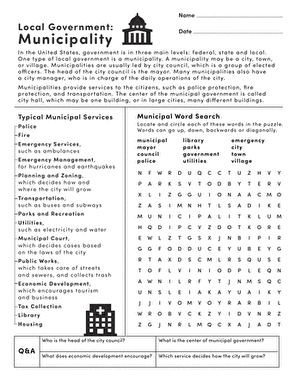 local government worksheet
