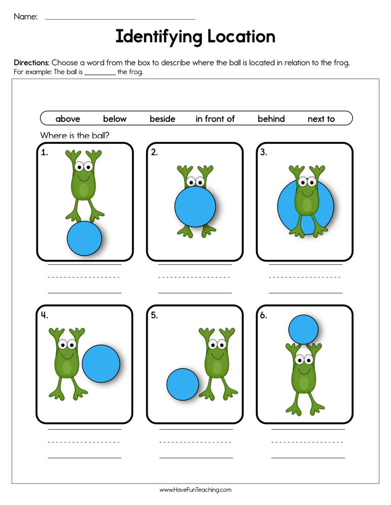 Identifying Location Worksheet  