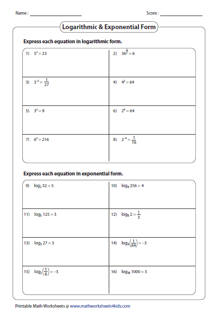 Log Worksheet Twisty Noodle, 48% OFF | www.micoope.com.gt