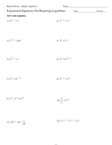 logarithmic equations worksheet answers