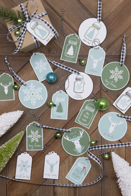 Black &  White Modern Christmas Gift Tags Printable - Cherished Bliss