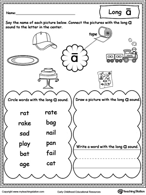 long a and short a worksheet